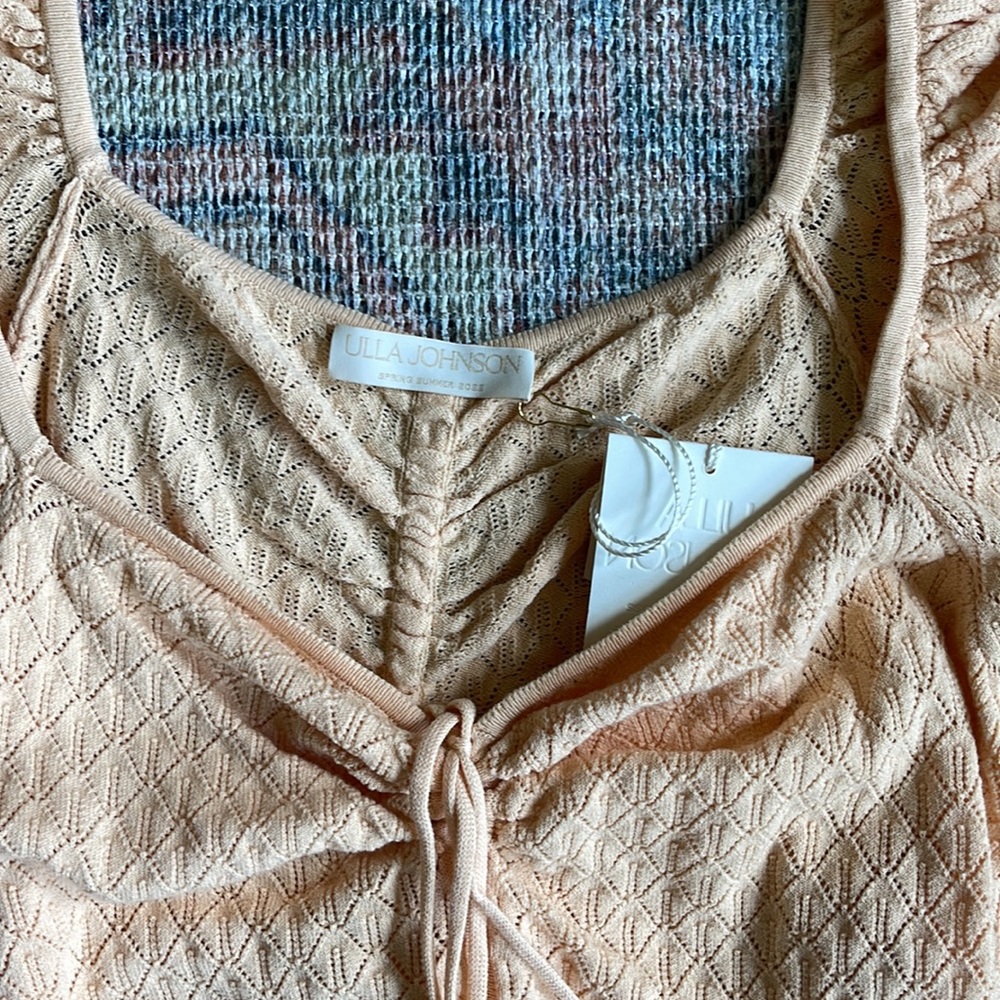 Ulla Johnson Leland Peplum Top in Honey Peach - Picture 5 of 8